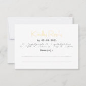タイポグラフィウエディングのRSVP（グレーとイエロー） 出欠カード (正面)