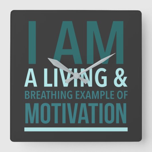 タイポグラフィウォールクロック スクエア壁時計 (正面)