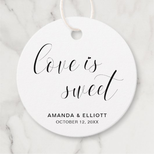 タイポグラフィエレガモダンントウェディング フェイバータグ (正面)