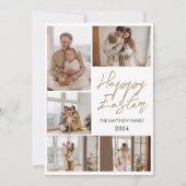 タイポグラフィエレガントイースターファミリーフォトコラージュ シーズンカード (正面)