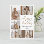 タイポグラフィエレガントイースターファミリーフォトコラージュ シーズンカード (スタンド正面)