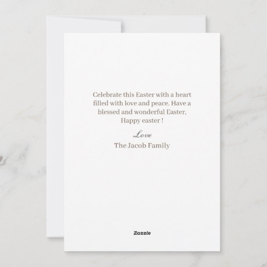 タイポグラフィエレガントイースターファミリーフォトコラージュ シーズンカード (裏面)