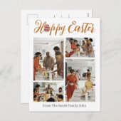 タイポグラフィエレガントイースター家族の写真コラージュ シーズンポストカード (正面/裏面)