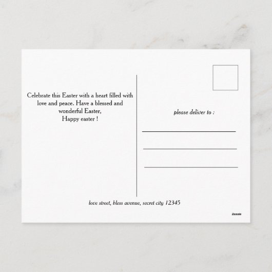 タイポグラフィエレガントイースター家族の写真コラージュ シーズンポストカード (裏面)