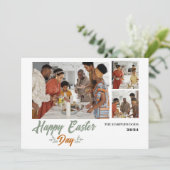 タイポグラフィエレガントイースター家族3枚の写真 シーズンカード (スタンド正面)