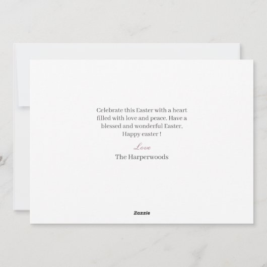 タイポグラフィエレガントイースター家族3枚の写真 シーズンカード (裏面)