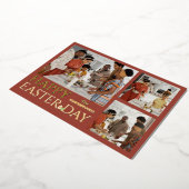 タイポグラフィエレガントイースター家族3枚の写真 箔シーズンカード (回転した状態)