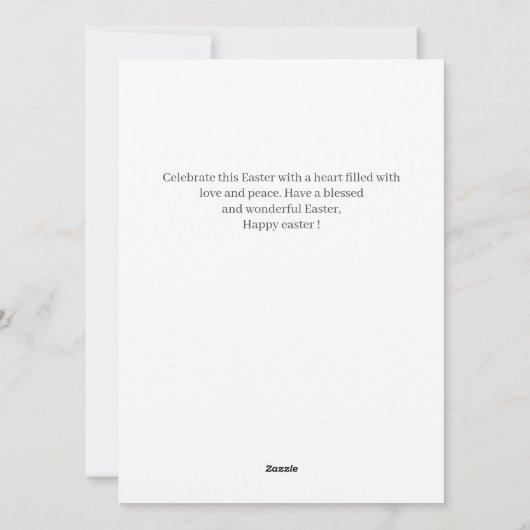 タイポグラフィエレガントイースター家族5枚の写真 シーズンカード (裏面)