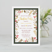 タイポグラフィエレガントクリスマスパーティーフォイル招待状 箔招待状 (立ち正面)