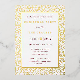 タイポグラフィエレガントクリスマスパーティーフォイル招待状 箔招待状