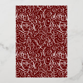 タイポグラフィエレガントクリスマスパーティーフォイル招待状 箔招待状 (裏面)