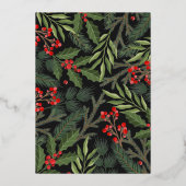 タイポグラフィエレガントクリスマスパーティーフォイル招待状 箔招待状 (裏面)