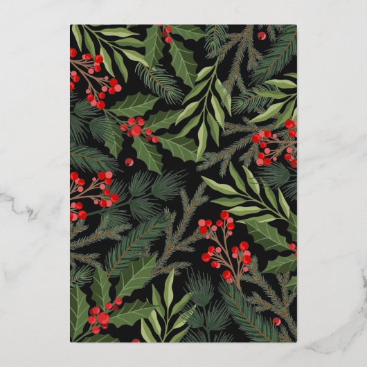 タイポグラフィエレガントクリスマスパーティーフォイル招待状 箔招待状 (裏面)