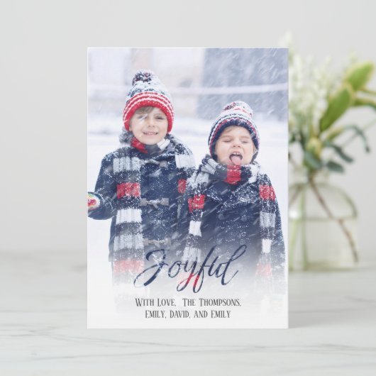 タイポグラフィエレガントシンプルフォトオーバーレイ シーズンカード (スタンド正面)