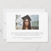 タイポグラフィエレガントックオーバーレイ2枚の写真卒業 案内状 (裏面)