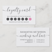 タイポグラフィエレガントトレンディーホワイトシンプルミニマル ロイヤリティカード (正面/裏面)