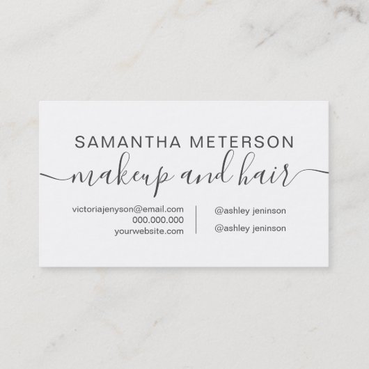 タイポグラフィエレガントトレンディーホワイトシンプルミニマル ロイヤリティカード (裏面)