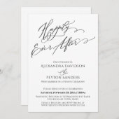タイポグラフィエレガントハッピーエバーアフター披露宴 招待状 (正面/裏面)