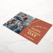 タイポグラフィエレガントバレンタインのカップル3写真 箔シーズンカード (回転した状態)