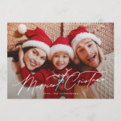 タイポグラフィエレガントファイブフォトメリークリスマス シーズンカード (正面)