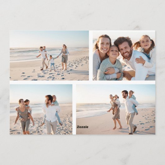 タイポグラフィエレガントファイブフォトメリークリスマス シーズンカード (裏面)