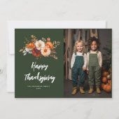 タイポグラフィエレガントフローラhappy thangling photo シーズンカード (正面)