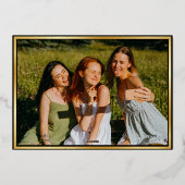 タイポグラフィエレガントプレイドメリークリスマス2写真 箔シーズンカード (裏面)