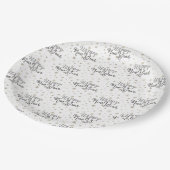 タイポグラフィエレガントホワイトグレースターズハッピーニューイヤー ペーパープレート (アングル)