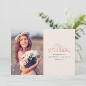 タイポグラフィエレガントミニマル1写真卒業 招待状 (スタンド正面)