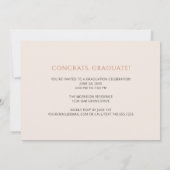 タイポグラフィエレガントミニマル1写真卒業 招待状 (裏面)