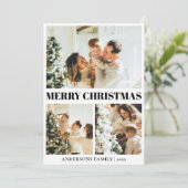 タイポグラフィエレガントメリークリスマスホリデーカード シーズンカード (スタンド正面)