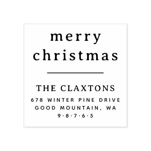 タイポグラフィエレガントメリークリスマス差出人住所 ラバースタンプ (インプリント)