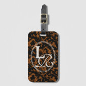 タイポグラフィエレガントモノグラム亀の甲 ラゲッジタグ (正面縦)