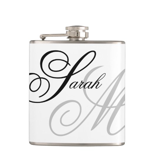 タイポグラフィエレガントモノグラム フラスク (正面)