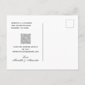 タイポグラフィエレガントユーカリ離れス日付の保存 案内ポストカード (裏面)