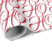 タイポグラフィエレガントレッド白ホホホホHO ラッピングペーパー (ロールコーナー)