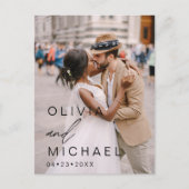 タイポグラフィエレガント写真ミニマルな日付を保存 ポストカード (正面)