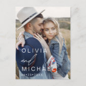 タイポグラフィエレガント写真ミニマルな日付を保存 ポストカード (正面)