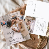 タイポグラフィエレガント写真ミニマルな日付を保存 ポストカード