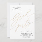 タイポグラフィエレガント写真卒業パーティー招待状 招待状 (正面)