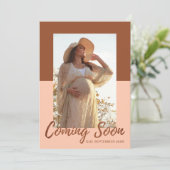 タイポグラフィエレガント写真妊娠告知 案内状 (スタンド正面)