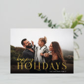 タイポグラフィエレガント格子戸ハッピーホリデー写真 箔シーズンカード (立ち正面)