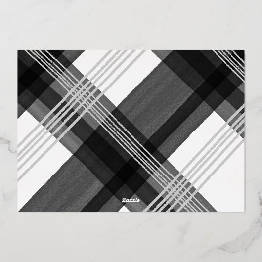 タイポグラフィエレガント格子戸ハッピーホリデー写真 箔シーズンカード (裏面)