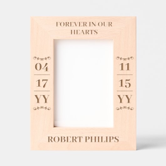 タイポグラフィエレガント永遠に我々のハート死 レーザー彫刻フレーム (正面)