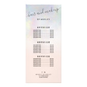 タイポグラフィエレガント赤面パールグラデーションヌカー ラックカード (裏面)