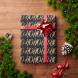 タイポグラフィエレガント金ゴールドブラックHO HO HO CHRISTMAS ラッピングペーパー<br><div class="desc">モダンミニマルデザイン。</div>