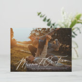 タイポグラフィエレガント1枚写真メリークリスマス シーズンカード (スタンド正面)