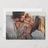 タイポグラフィエレガント2写真メリークリスマス シーズンカード (正面)