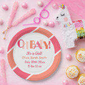 タイポグラフィオベビーコーラルモダンベビーシャワー ペーパープレート (パーティー)