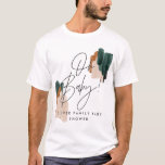 タイポグラフィオモダン赤ちゃんシャワーパーティーギフトお願い Tシャツ<br><div class="desc">タイポグラフィモダンオ赤ちゃんシャワーパーティーギフトお願いマッチングtシャツ</div>